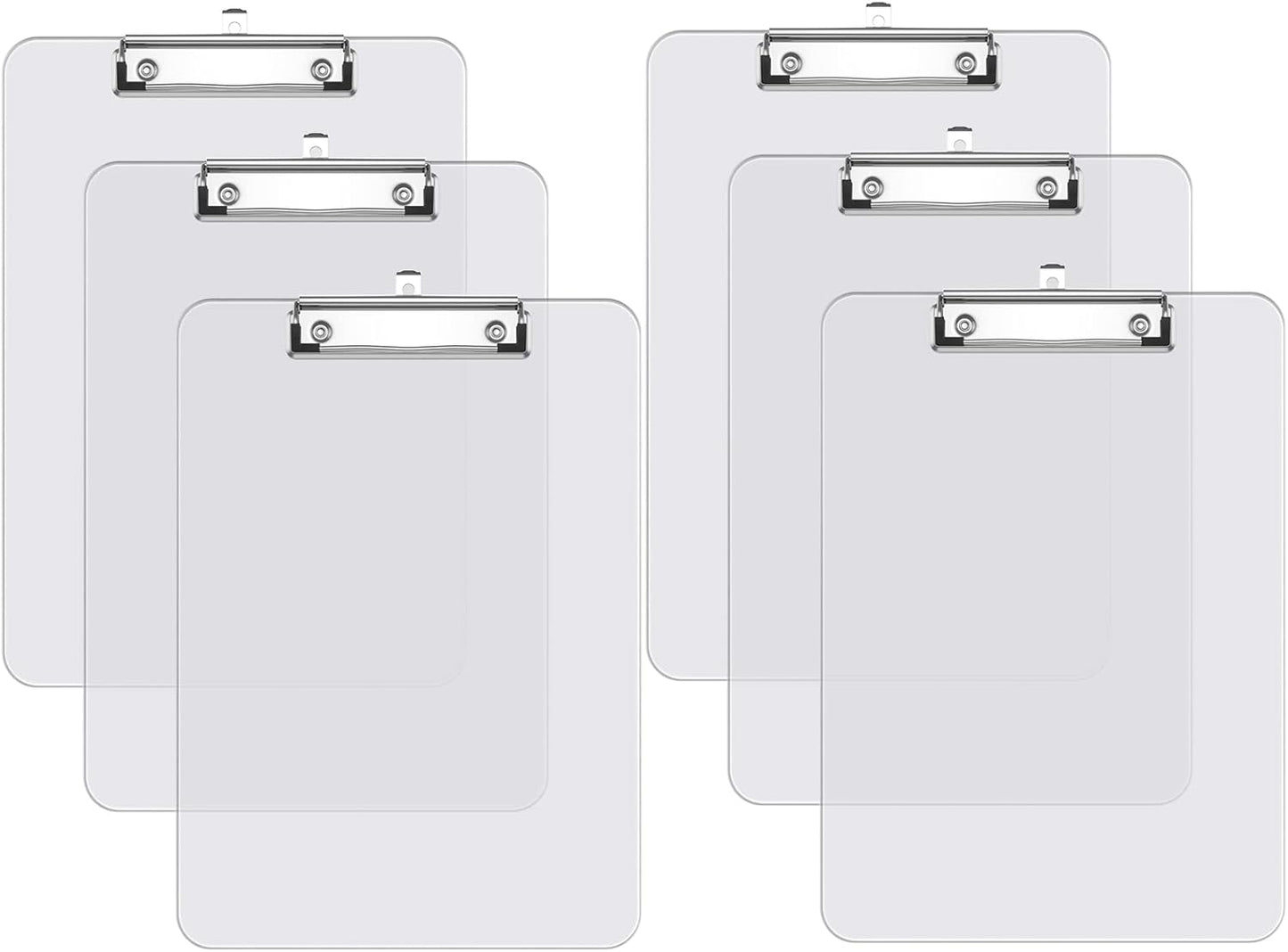 Rimilak Plastic Clipboards with Low Profile Metal Clip, Translucent Board, 12.5 x 9 In Letter Size, Office Supply, Back to School, Pink