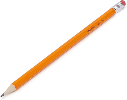 Amazon Basics Wood-Cased #2 Pencils for Writing, Drawing and Sketching, Pre-sharpened, HB Soft Lead with Erasers, Teacher Supplies, 150 Count, Yellow