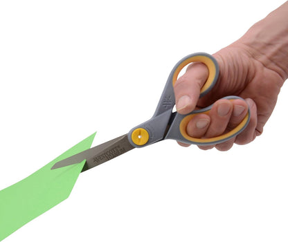 Westcott 8” Titanium Bonded Scissors with Adjustable Glide and Soft Handle, 2-Pack- Durable Multipurpose Scissors for Office, Home, and School Use, Sharp Precision Blades for Everyday Cutting