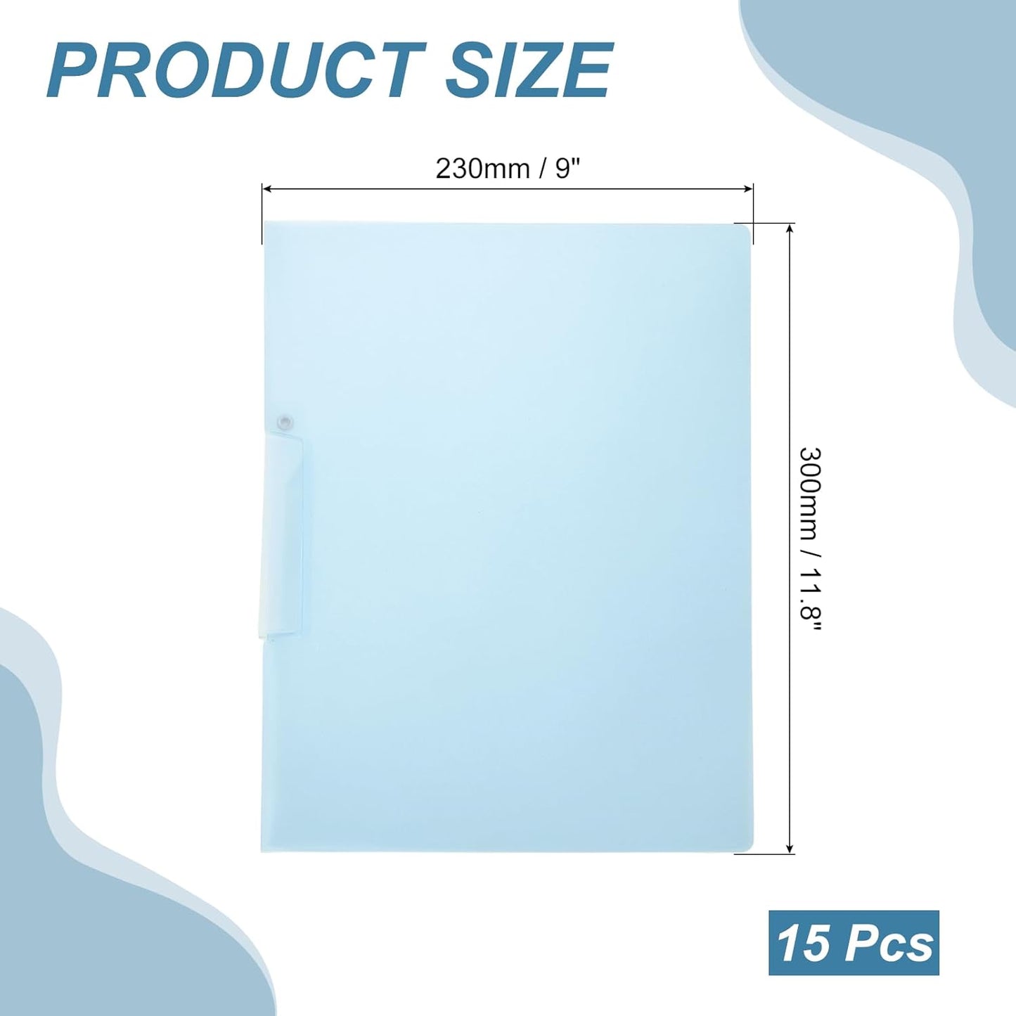 PATIKIL 5 Pack Clear Report Covers with Swing Clip, 11.8"x9" Front Presentation Folders Document Binder 100 Sheet Capacity Binder for Resume Files Letter Interview Project, Blue