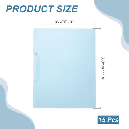 PATIKIL 5 Pack Clear Report Covers with Swing Clip, 11.8"x9" Front Presentation Folders Document Binder 100 Sheet Capacity Binder for Resume Files Letter Interview Project, Blue