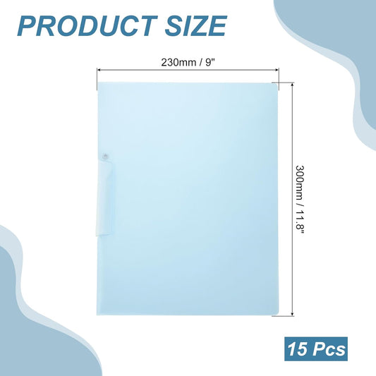 PATIKIL 5 Pack Clear Report Covers with Swing Clip, 11.8"x9" Front Presentation Folders Document Binder 100 Sheet Capacity Binder for Resume Files Letter Interview Project, Blue