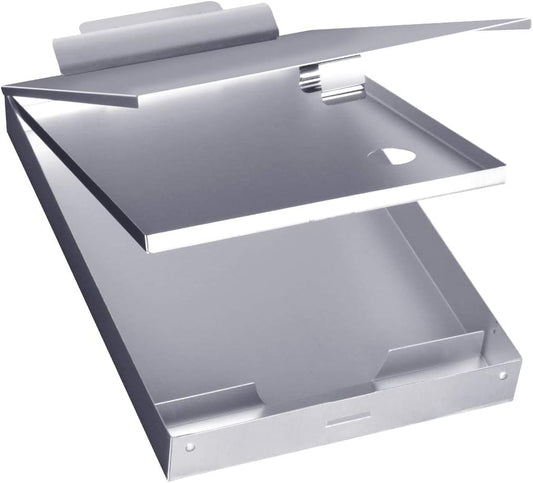 Sunnyclip Metal Clipboard with Storage, Aluminum Three-Tier Box Clipboards,Binder Form Holder with High Capacity Clip,Great for Worksites,Management,Office Business Professionals,14 x 9 x1.5 inch