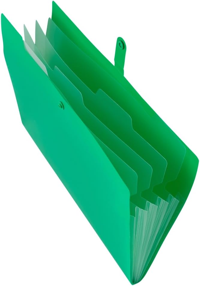 JAM Paper Accordion Folders - 13 Pocket Plastic Expanding File - Legal Size - 10 x 15 - Red - Sold Individually