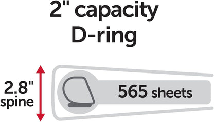 Office Depot® Heavy-Duty View 3-Ring Binder, 2" D-Rings, White, 49% Recycled, Pack of 4