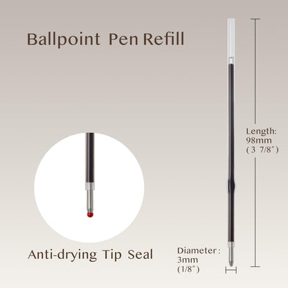 LINFANC 36pcs Ballpoint Pen Refills Black Ink Medium Point 1.0mm Tip Smooth Writing Pen Refill (36 Black)