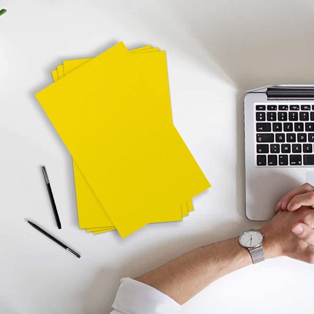 JAM PAPER Ledger Matte 24lb Paper - 90 gsm - 11 x 17 Tabloid - Yellow Recycled - 100 Sheets/Pack
