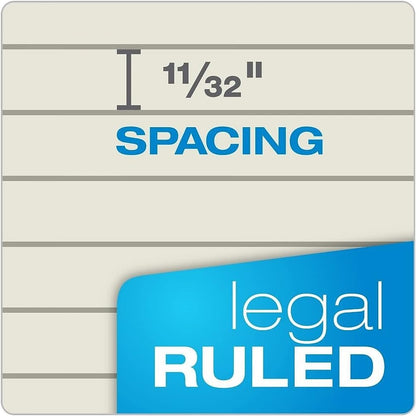 Tops Prism Writing Pads, 8-1/2" x 11-3/4", Legal Rule, Gray, Perforated, 50 Sheets, 12 Pack (63160)