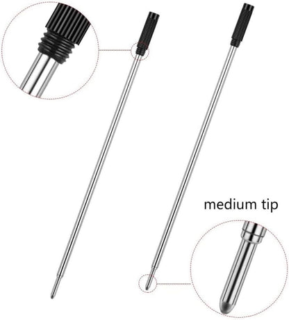 MengRan 4.5'' Ballpoint Ink Pen Refills for Twist Pens,1mm Medium Tip, Compatible with Cross Pen Refills (8513)(10 Pcs Black Ink)