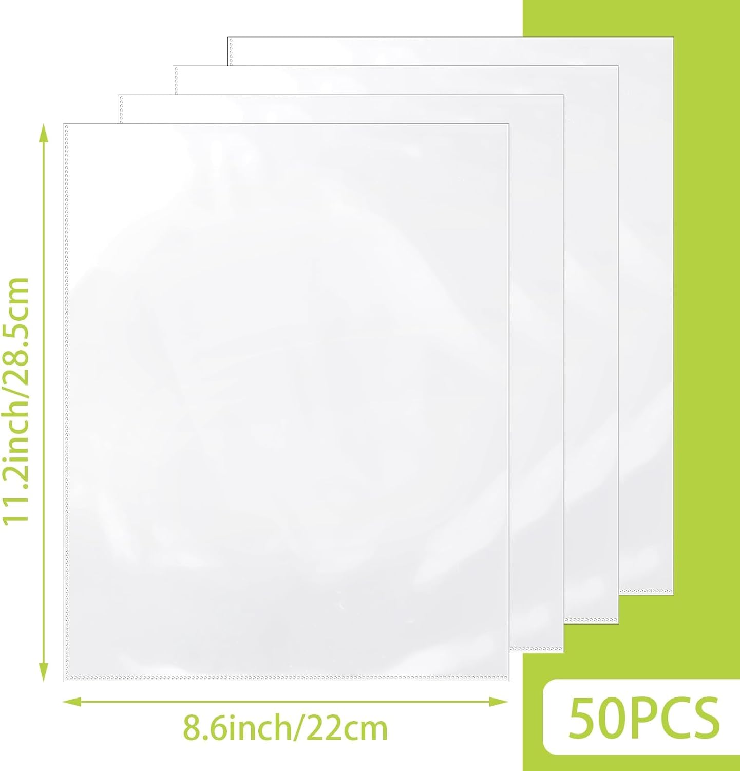 VOKOY 100 Pack No Holes Sheet Protectors,8.5" x 11", Letter Size Heavy Duty Clear View Page Protectors Without Holes,Top Loading Clear Paper Sleeves Document Artwork Protectors