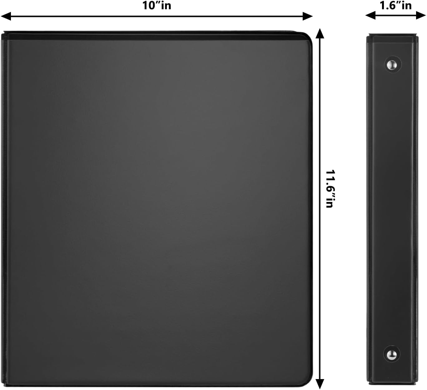Comix Sturdy Round Ring Binder 3 inch with Clear View Cover, Holds 600 Sheets of US Letter Size Paper, 2 Pack (Black)