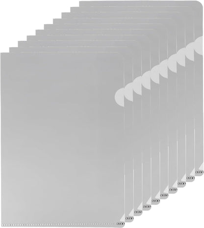 PATIKIL L Type Folders 50 Pack A4 Plastic File Project Pockets Clear Paper Document Jacket Sleeves for Office, Orange