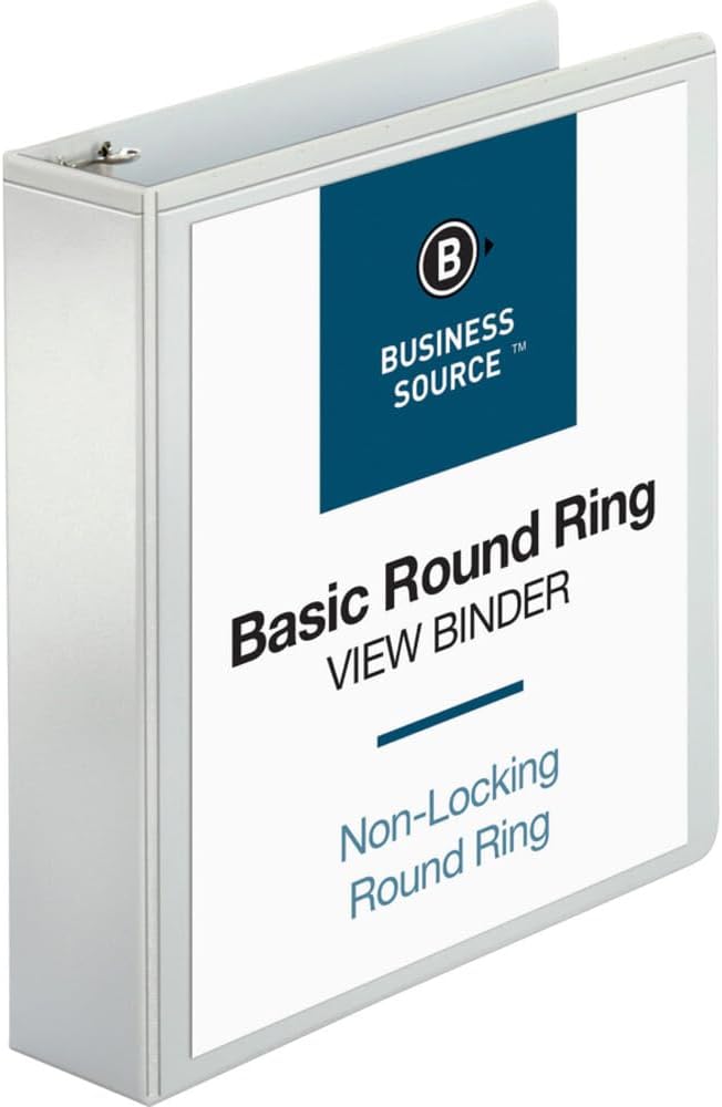 Business Source 1/2" Round-Ring View Binder