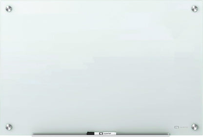 Quartet Whiteboard, Glass Dry Erase Board, Magnetic, 6' x 4', Infinity Frameless Mounting, White Surface, Accessory Tray, 1 Dry Erase Marker and 2 Glass Board Magnets (G7248W)