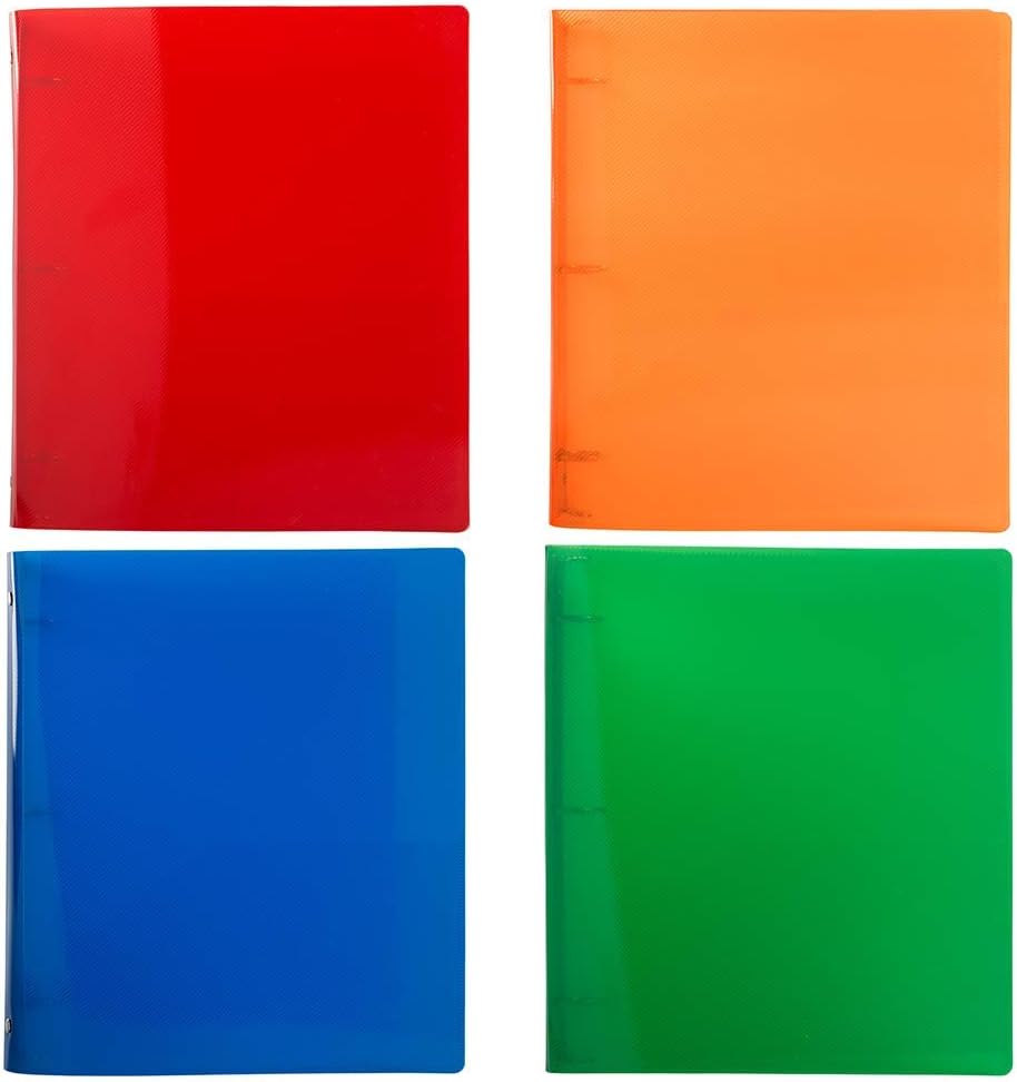 JAM PAPER Plastic 0.75 inch Binder - Clear 3 Ring Binder - Sold Individually