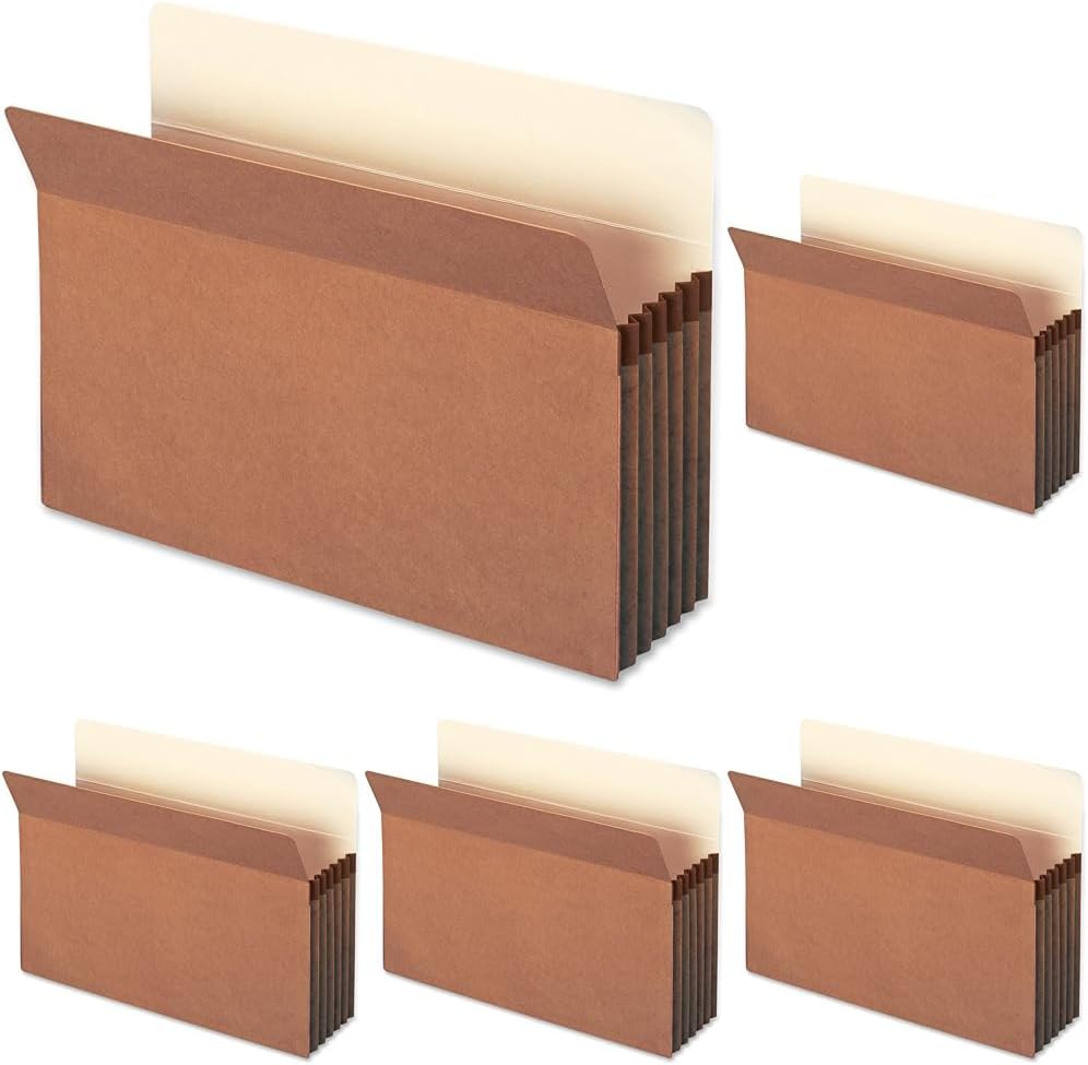 Smead File Pocket, Straight-Cut Tab, 5-1/4" Expansion, Legal Size, Redrope, 10 per Box (74234)