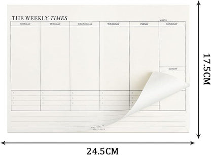 60 Sheets Weekly Pad, Tear Off Weekly Planner Notepad with Daily Schedule Weekly to Do List Notepad（7x10” ）