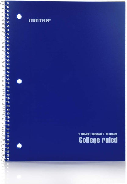 Mintra Office Spiral Notebooks, Wirebound, Journals for School, Work, Business, Aesthetic Stationery, Writing Pads, Teacher & Student Supplies (6, Pastel, College)