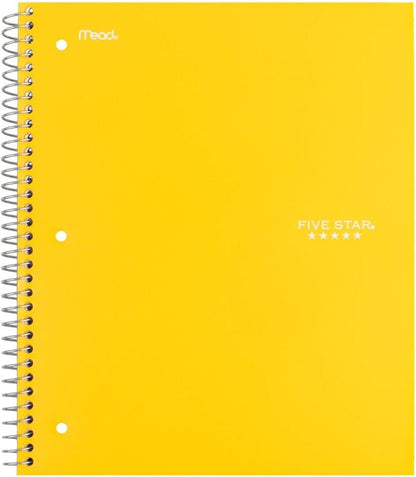 Five Star Spiral Notebook + Study App, 1 Subject, Wide Ruled Paper, 8" x 10-1/2", 100 Sheets, Fights Ink Bleed, Water Resistant Cover, Tidewater Blue (72875)