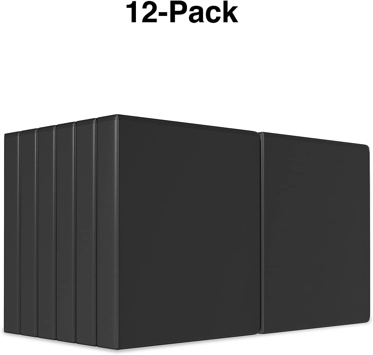Staples Economy 1-Inch Round Ring Binder, Holds Up to 175 Sheets Each, 12-Pack, White, Lightweight Binders for School & Office