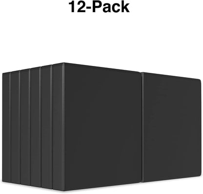 Staples Economy 1-Inch Round Ring Binder, Holds Up to 175 Sheets Each, 12-Pack, White, Lightweight Binders for School & Office