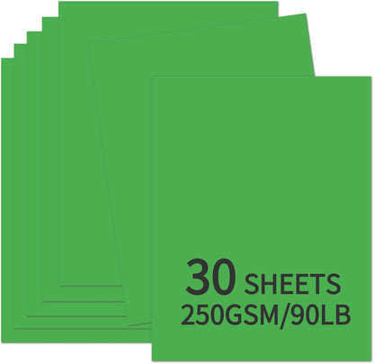 30 Sheets Sage Green Cardstock 8.5'' x 11'', 250gsm/92lb Heavyweight Cover Cardstock Paper, Thick and Smooth Card Stock Perfect for Invitations, Menus, Crafts, DIY Cards, Arts and Crafts