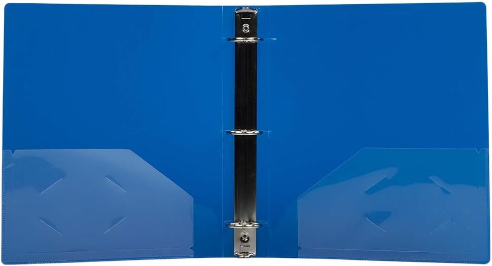 JAM PAPER Plastic 0.75 inch Binder - Clear 3 Ring Binder - Sold Individually