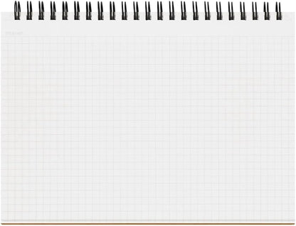 Maruman Mnemosyne Grid Notebook- Horizontal A5 Layout, 5.83" x 8.27", 70 Sheets / 140 Pages, 5mm Graph Paper Journal, Perforated Pages & Wire-Bound to Lay Flat, Black, Made in Japan