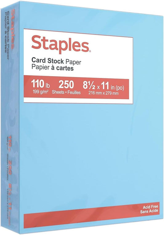 Staples Cardstock Paper, 8.5-Inch x 11-Inch Paper Size, Matte White, 110 lbs., For Office, School & Home