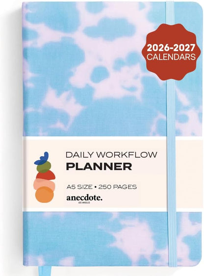 Anecdote Daily Planner w/ 2026-2027 Calendar | Start Anytime 26 Weeks Undated | 1 Page per Day | 8.5" x 5.2" | Hardcover To-Do List Organizer, Plan Your Success, Achieve Productivity Goals (Evergreen)