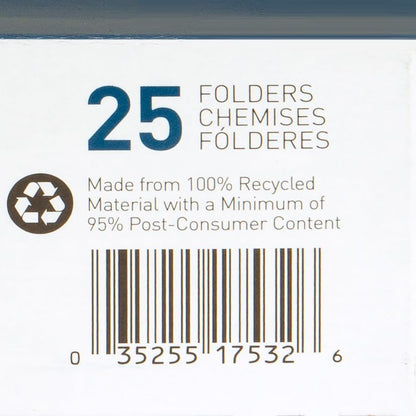 Business Source, BSN17532, 1/3 Cut Standard Hanging File Folders, 25 / Box, Standard Green