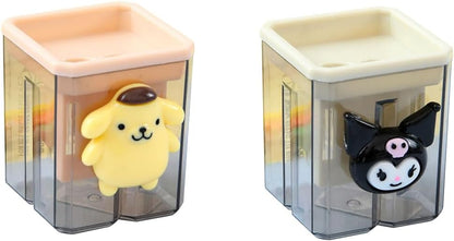 2 Pieces Creative Cute Cartoon Double-Hole Pencil Sharpener 2pcs Creative Cute Cartoon Double Hole Pencil Sharpener, Student Hand Pencil Sharpener, Green Dinosaur + White Rabbit (2)