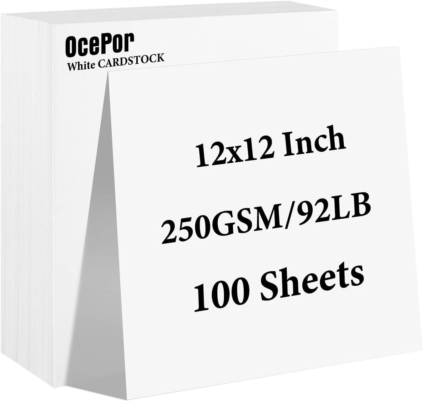 OcePor 100 Sheets White Cardstock 8.5” x 11”, 92lb/250gsm Card Stock, Thick Card Stock Paper, Heavy Cardstock Paper for Printer, Resume, Scrapbooks, Art, Crafts, Business Cards