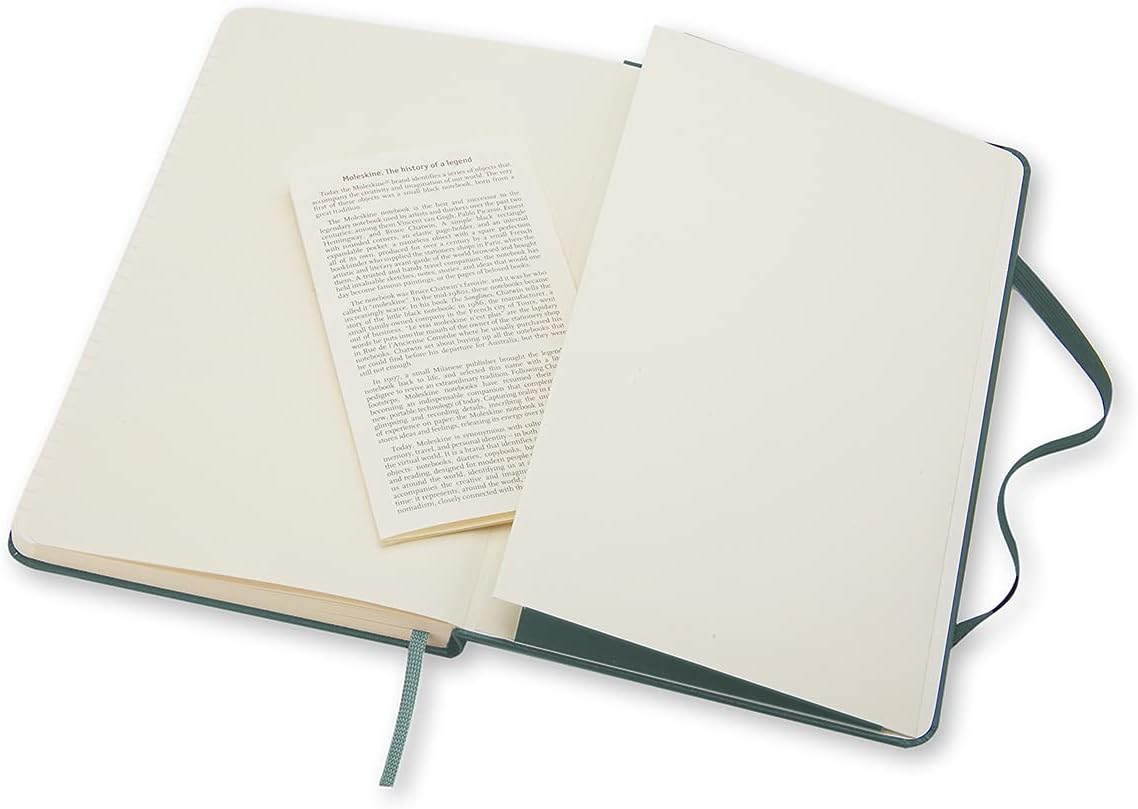Moleskine Classic Notebook, Hard Cover, Ruled/Lined, Large (5" x 8.25"), Forest Green, 240 Pages