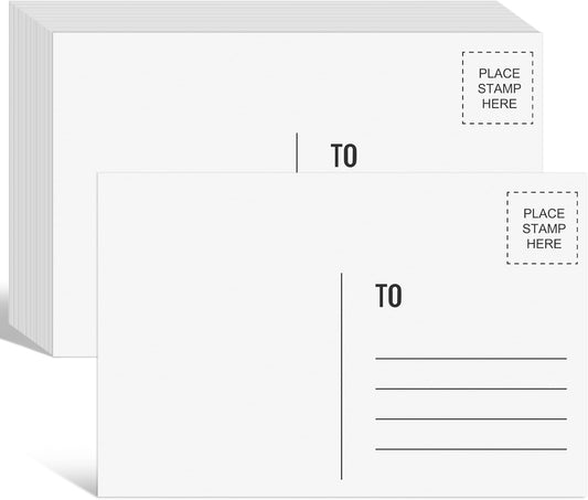 Utron 94PCS Blank Postcards for Mailing, 300 GSM Postcard Paper, 4x6 White Blank Post Cards for Make Empty Message Sheets, Mailing Lists, Index Card, Wedding Invitation Card, Thank You Card