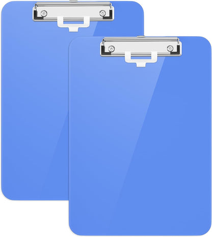 Hongri Plastic Clipboard, White 8.5x11" Clipboard, A4 Letter Size Clipboards for Nurses, Students, Office and Women, Clipboard with Pen Holder and Low Profile Clip, Size 12.5 x 9 Inch(White)