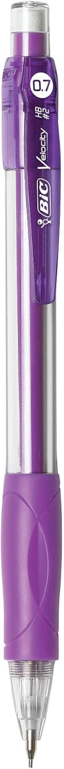 BIC Velocity Mechanical Pencils, With Colorful Barrel, Medium Point (0.7mm), 4-Count Pack Mechanical Pencils With Eraser and Lead Refills