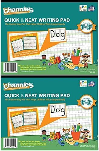 Channie's Quick & Neat Writing Pad, Practical Kids Handwriting Practice Workbook, 40 Color-Coded Double-Sided Worksheets for Easy Learning, Improves Penmanship & Writing Skills