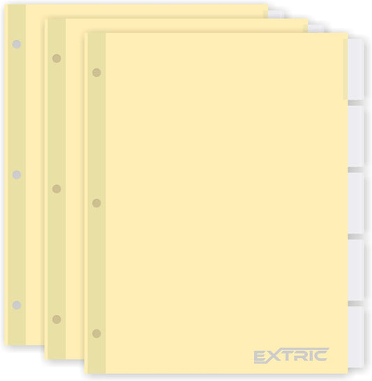 5-Tab Binder Dividers for 3 Ring Binder, Insertable Clear Big Tabs, Letter Size Paper Divider, 8.5 x 11 inch, 6 Sets (30 Dividers Total)