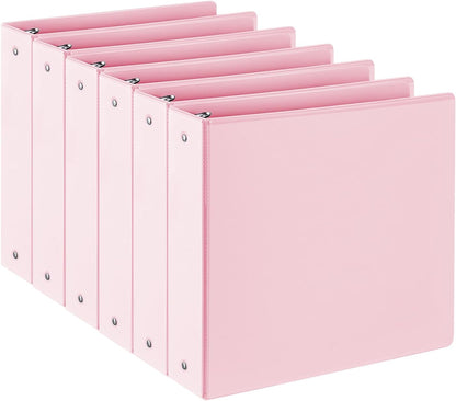 SUIN 2-Inch 3-Ring Binders with 2 Interior Pockets, Heavy Duty Clear View Presentation Binder Holds 425 Sheets Letter Size, Office School Home,6 Pack
