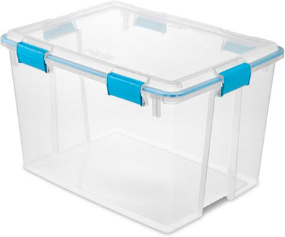 Sterilite 4-Pack Gasket Box, Weather-Resistant Storage Bins with Latching Lids, 32 Quart - Heavy-Duty Organizing Containers for Closet, Bathroom, and Office