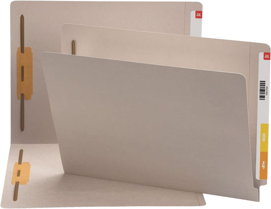 Smead Heavyweight End Tab Fastener File Folder, Shelf-Master® Reinforced Straight-Cut Tab, 2 Fasteners, Letter Size, Manila, 50 per Box (34215)