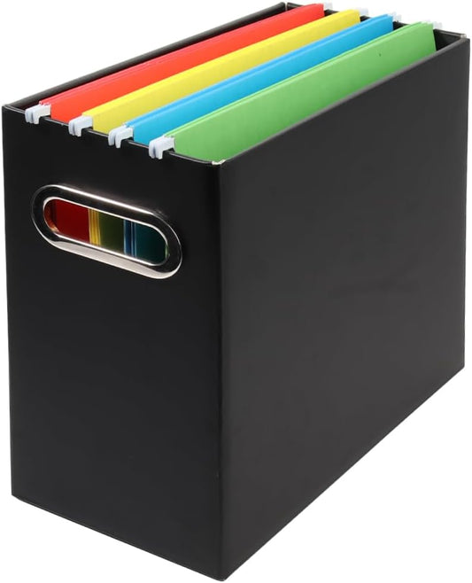 Collapsible File Organizer Box with Handle, Filing Organizer for Home or Office, Small Portable File Box(1 Pack, White)