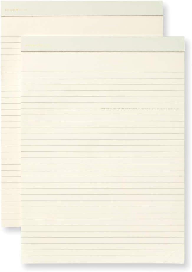Kate Spade New York Notepad Folio Refill Set of 2, Letter Size Pads with 50 Lined Sheets Each, Cream