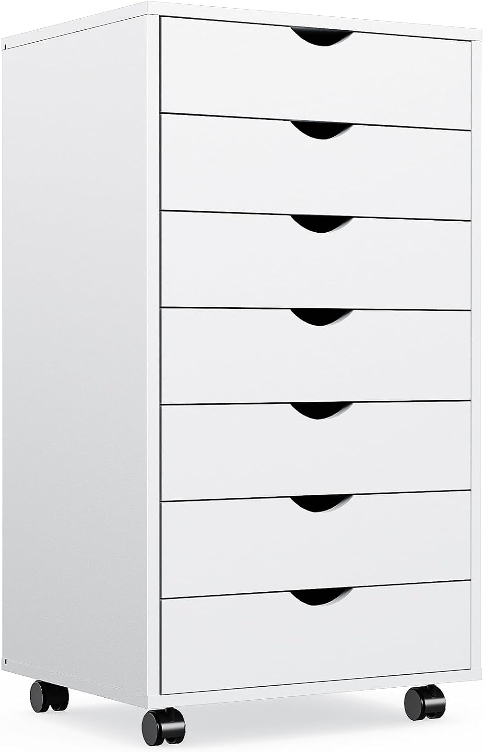 OLIXIS 5 Drawer Mobile File Cabinet Under Desk Storage Organization with Wheels Vertical Filing Chest Rolling Wood Small Desk Printer Stand for Home Office, 15.75"D x 18.74"W x 25.39"H, Black