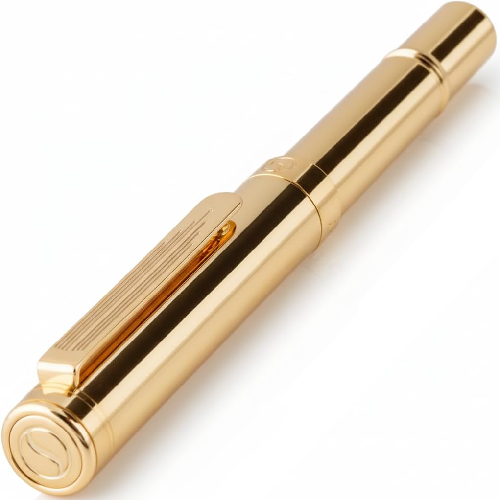 Scriveiner Black Rollerball EDC Luxury Pen, Stunning Pocket Pen with Chrome Finish, Cool Writing, Best Gift for Men & Women, German Schmidt Refill, Nice Present, Fancy Office Designer Set