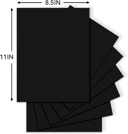 25Sheets Black Cardstock Paper, 8.5 x 11 Card stock for Cricut…