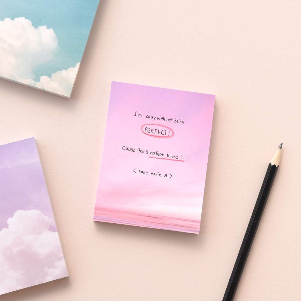 Monolike Memopad Memories design B SET - 4 Packs, 4 Different Designs, 100 Sheets Per Pad, Total 400 Sheets, Note pads, Writing pads, 3.15 x 4.17 Inches