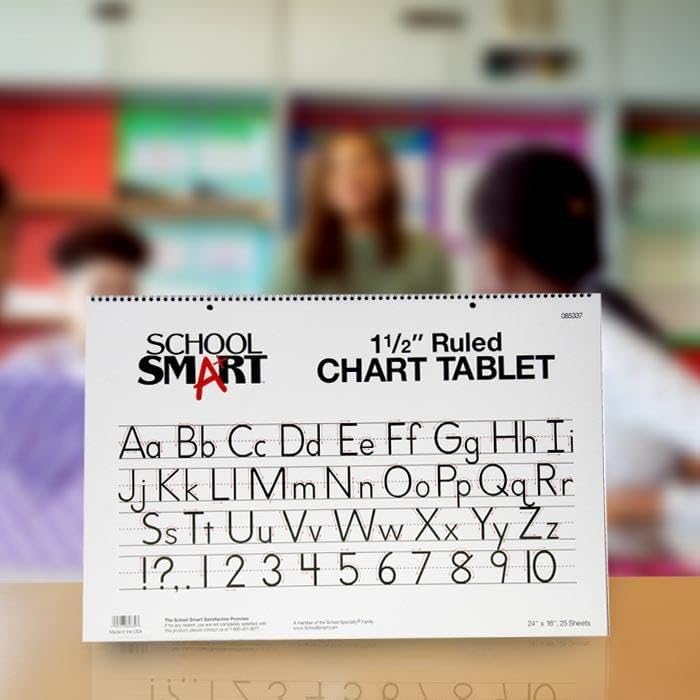 School Smart Chart Tablet, 24 x 16 Inches, 1 Inch Rule, 25 Sheets