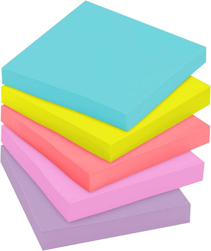 Post-it Super Sticky Notes, 24 Sticky Note Pads, 3 x 3 in., School Supplies, Office Products, 2X the Sticking Power, Supernova Neons Collection